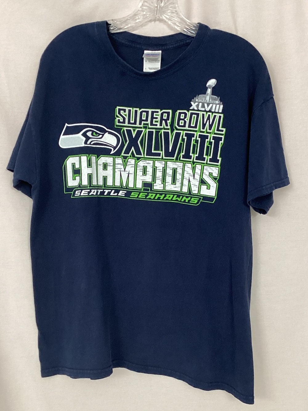 Gildan Navy Seattle Seahawks Super Bowl XLVIII Champions T-Shirt
